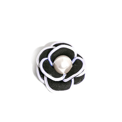 Black & White Camellia Brooch