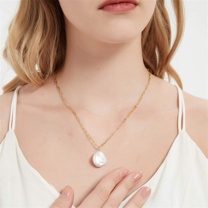 Baroque Pearl & Goldtone Pendant Necklace