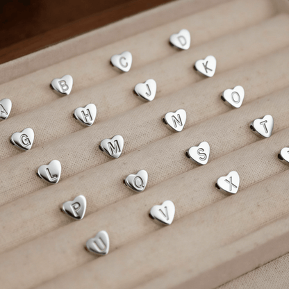 Dainty Initial Heart Necklace Personalized 26 Letters Available