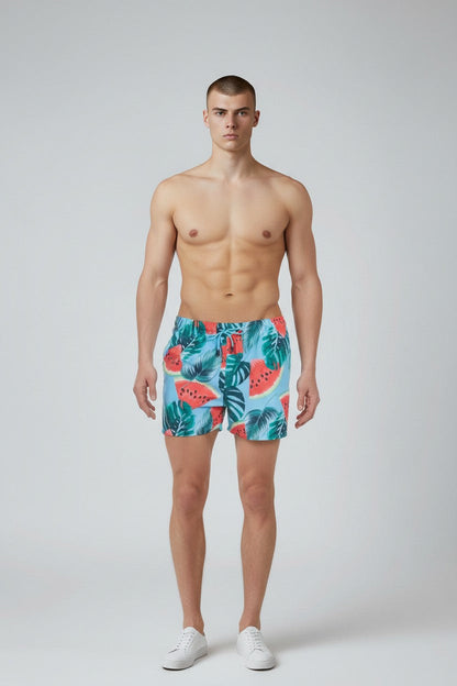 Christian Audigier Men's Swim Shorts Water Melon Leaf Print BMS619-0011M
