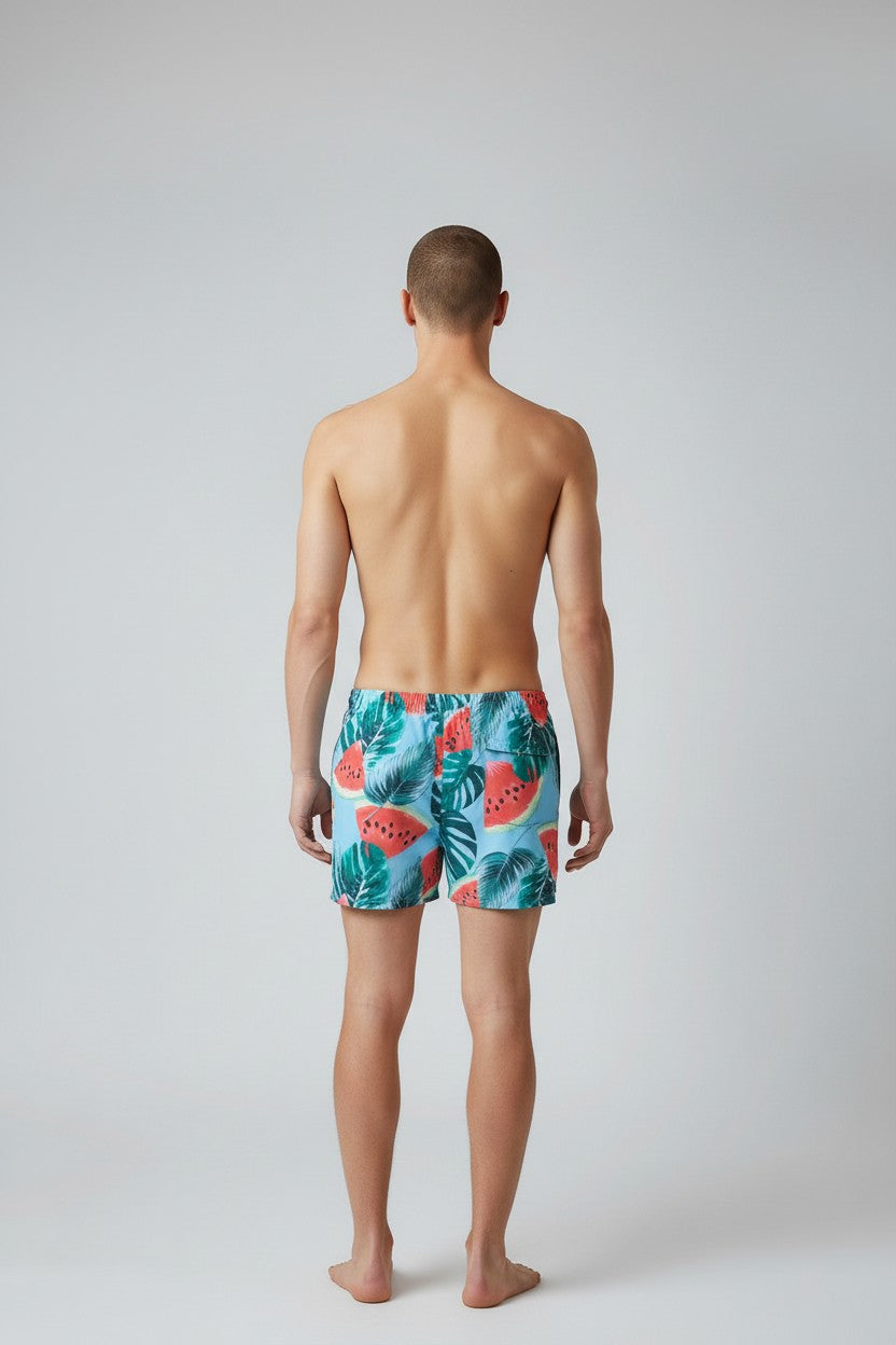 Christian Audigier Men's Swim Shorts Water Melon Leaf Print BMS619-0011M
