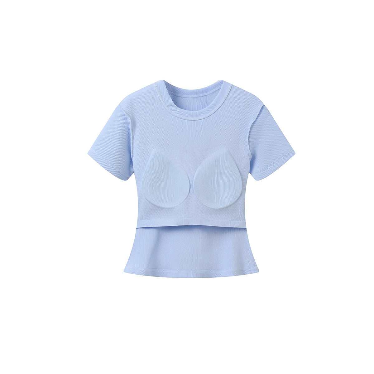 Buttery Soft Built-In Padded Bra Short Sleeve T-Shirt