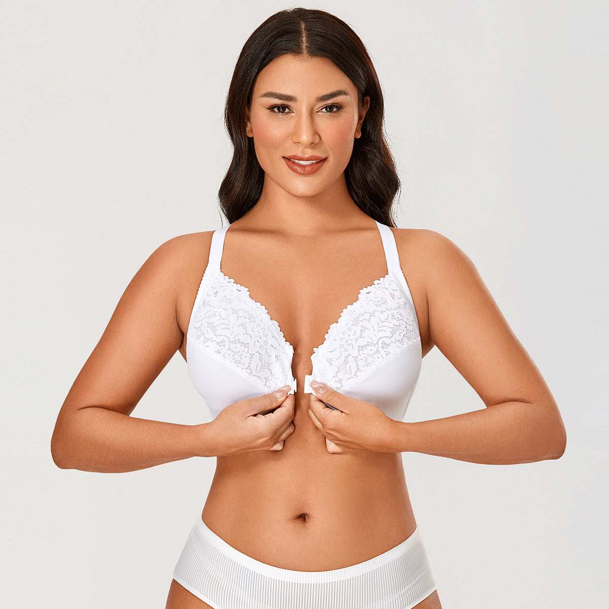 Front Closure Lace Underwire Full Coverage Bra