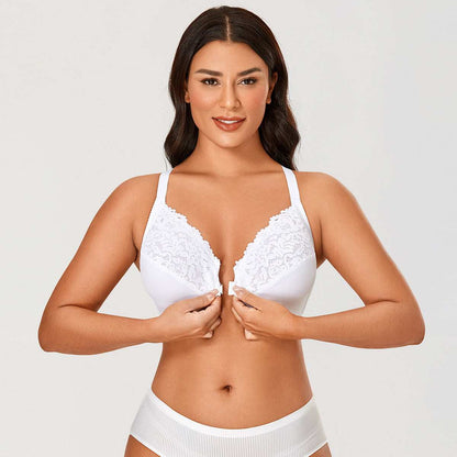 Front Closure Lace Underwire Full Coverage Bra
