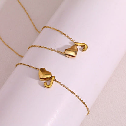 Dainty A-Z Initial Heart Necklace