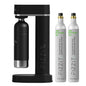 Black Fizzit Spärklï Stainless Steel Sparkling Water Maker with 2 CO2 Cylinders & 1L Reusable Bottle – Soda Streaming Machine Carbonated Water Maker for Home – No Electricity Needed, Dishwasher Safe