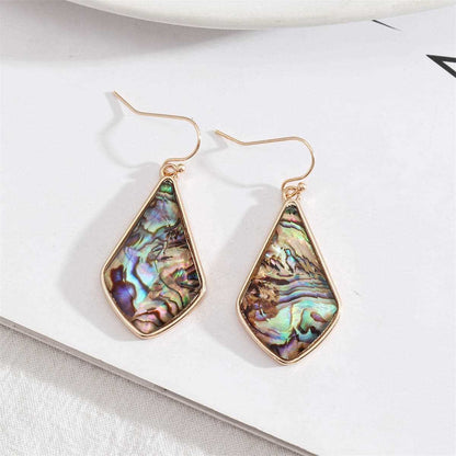 Abalone Shell & Goldtone Geometric Drop Earrings