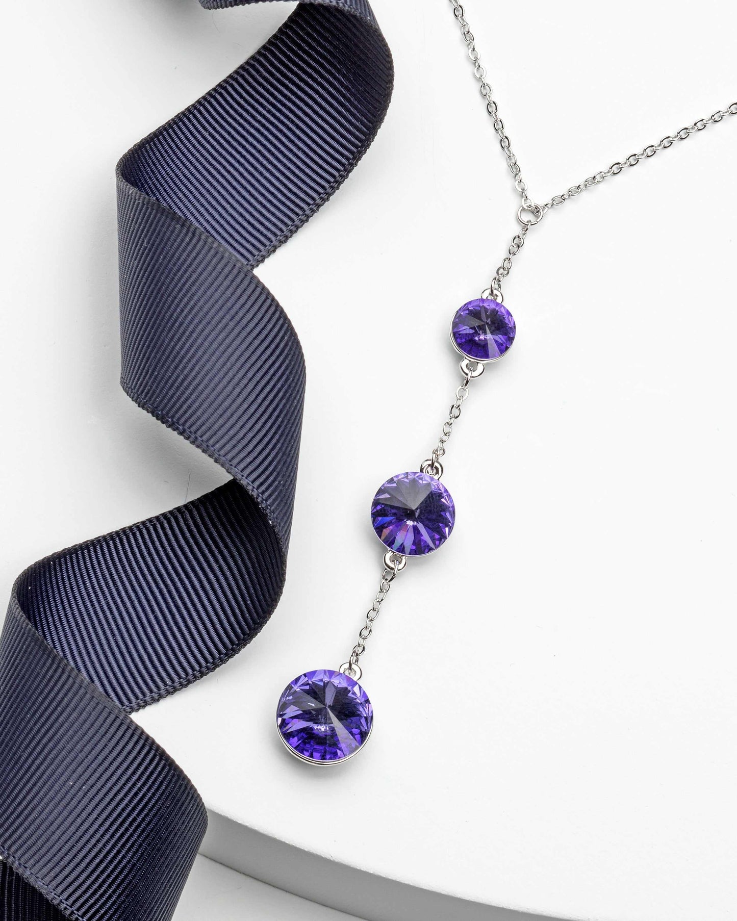 3 Rivoli Crystal Graduated Necklace made with Swarovski