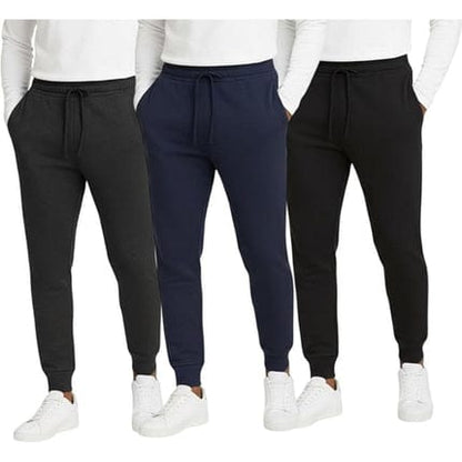 BenBen Mens 3 Pack Ultra Soft Basic Fleece Jogger