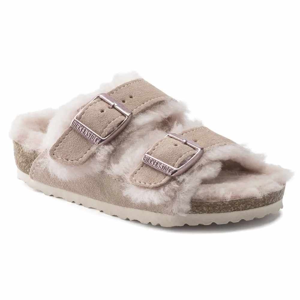 Birkenstock Arizona Shearling Kids Suede Leather Light Rose