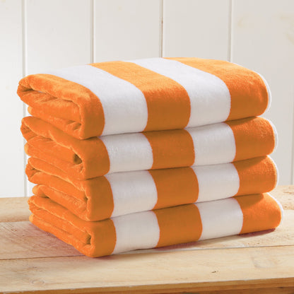 Cotton Velour Cabana Stripe Beach Towel - Novia Collection