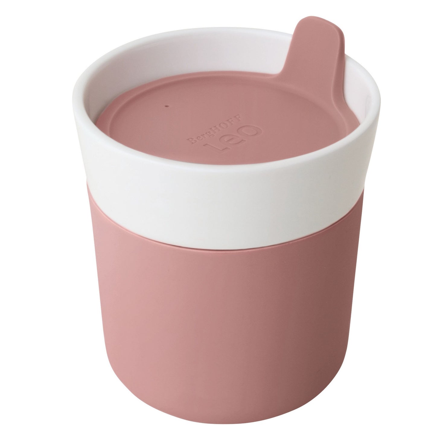 BergHOFF Leo 8.32oz Porcelain Travel Mug, Pink