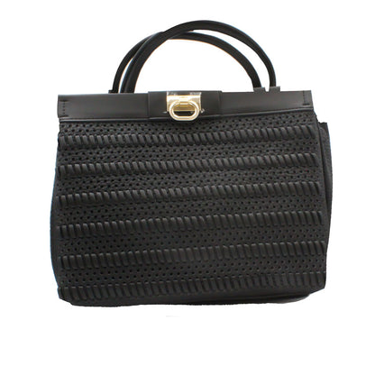 Fiorelli Handbag Flossy Black Weave Grab HandBag