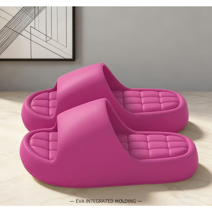 Cushioned Grid Insole House Slippers