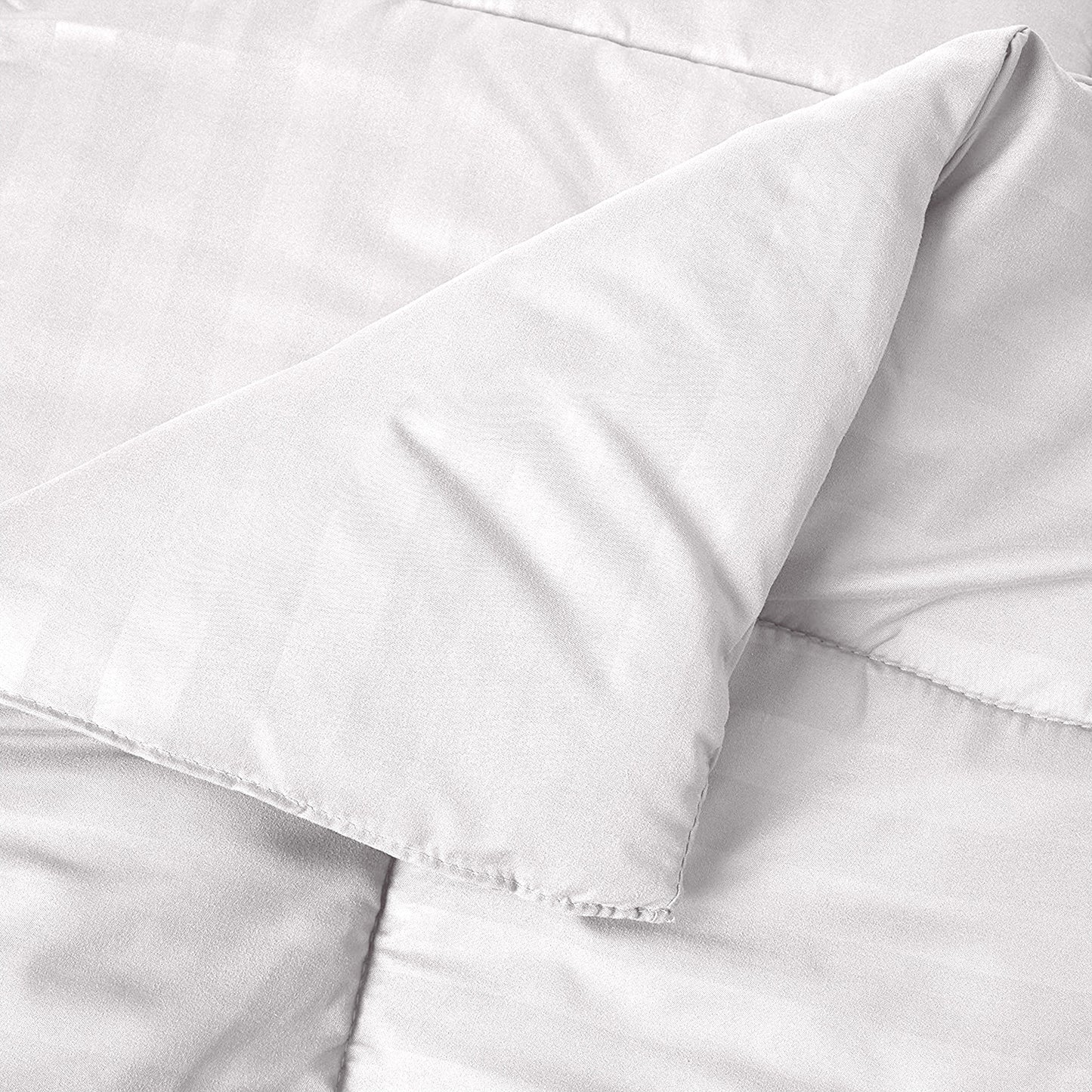 Elegant Comfort 8-Piece Dobby Stripe Comforter Set - Includes 4-Piece Sheet Set with Double Sided Storage Pockets