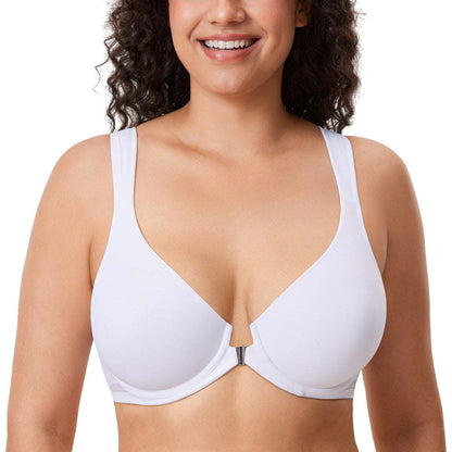 Front Closure Posture Support Underwire Plunge Bra