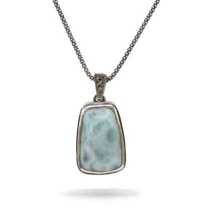 Larimar Stone Sterling Silver Petite Hanna Necklace By Marahlago