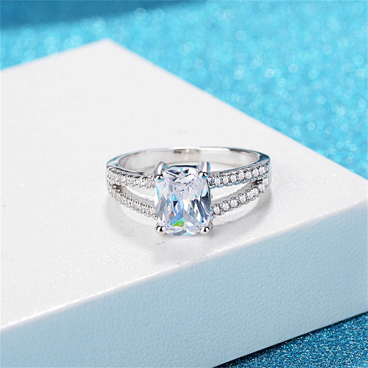Cubic Zirconia & Crystal Silvertone Oval-Cut Layered Ring