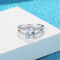 Cubic Zirconia & Crystal Silvertone Oval-Cut Layered Ring