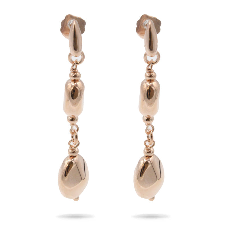 Rose Gold Drop Earrings 18ct Rose Gold Plated Bronzallure Square Link