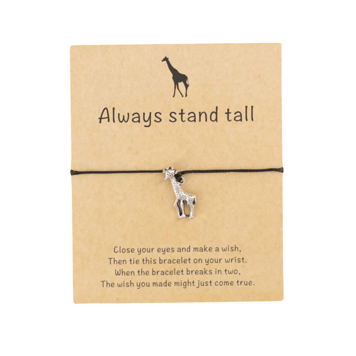 Black & Silvertone Giraffe 'stand Tall' Adjustable Bracelet