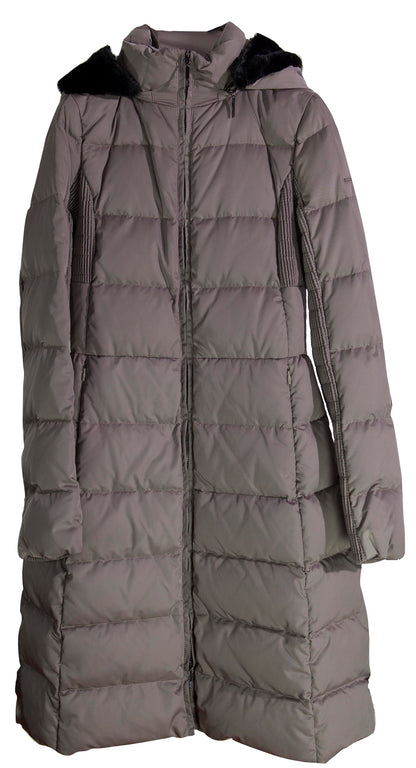 Armani Ladies Coat Beige Hooded Long Down - Size 4 5NAGZ
