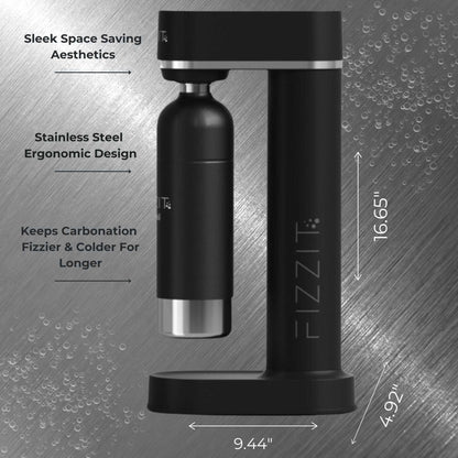 Fizzit™ Spärklï Carbonated Water Soda Maker with Stainless Steel Bottle – Dishwasher Safe Bottles - Sparkling Water Maker
