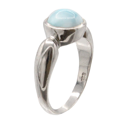 Larimar Stone Sterling Silver Liquido Ring Size 7 By Marahlago