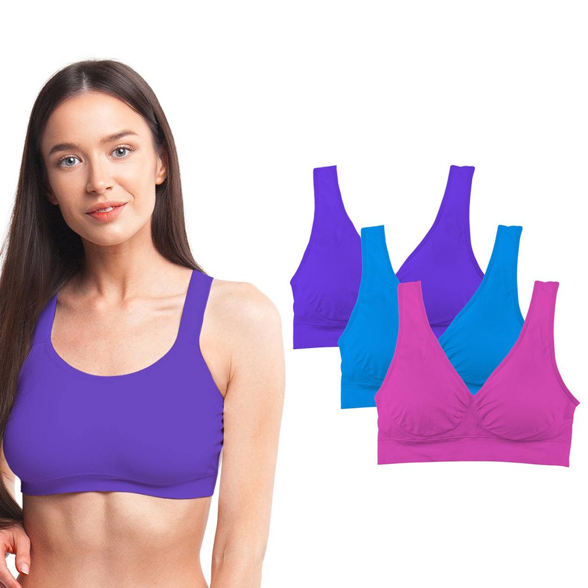 Extreme Fit 3 Pack Seamless Lightweight Comfort Bras