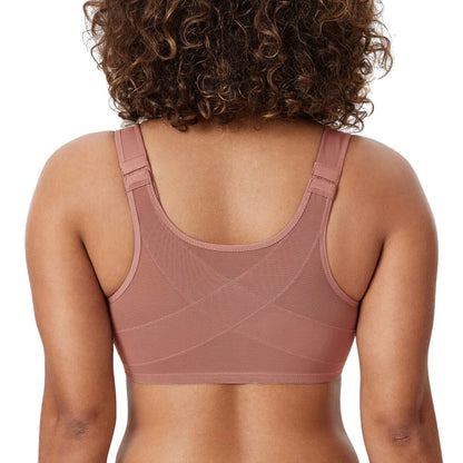 Front Closure Posture Support Underwire Plunge Bra