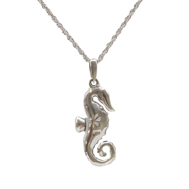 Seahorse Pendant Larimar Stone Sterling Silver Necklace By Marahlago