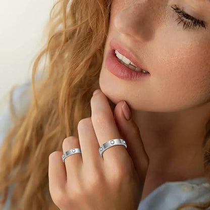 Classic Sparkling Stud Band Ring