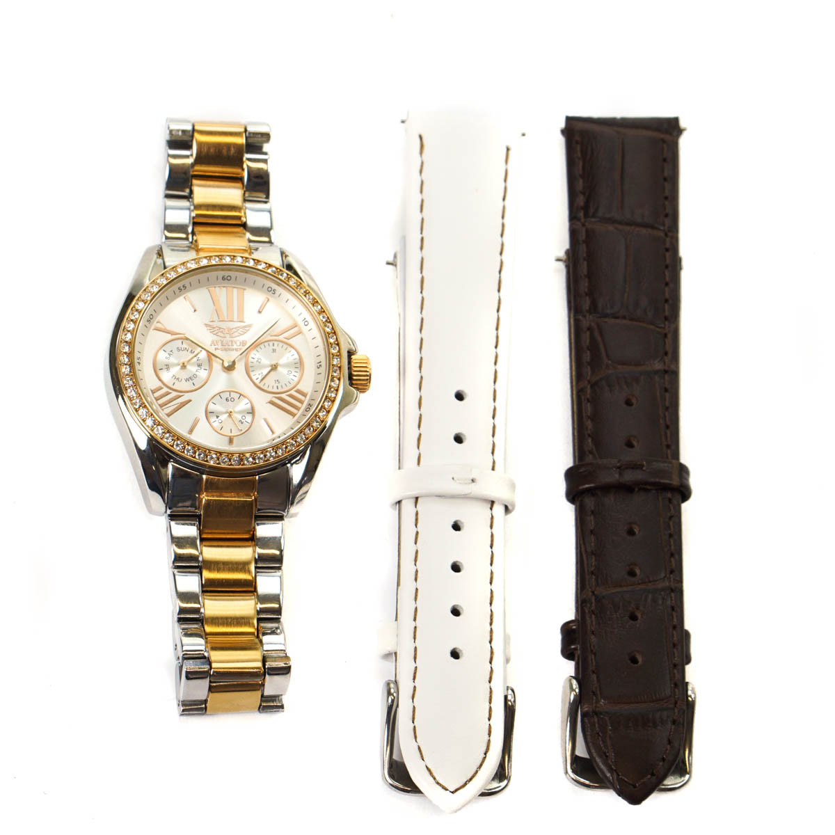 Aviator Ladies Watch Rose Gold & Steel  AVX5701L28 With 3 Straps