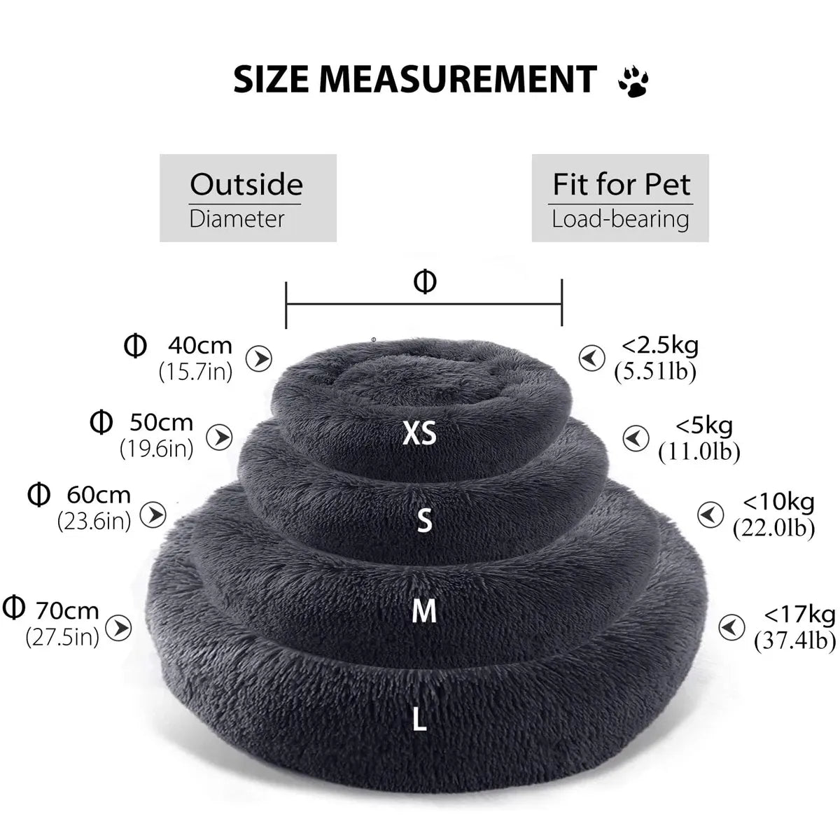 Fluffy Donut Calming Cat Bed