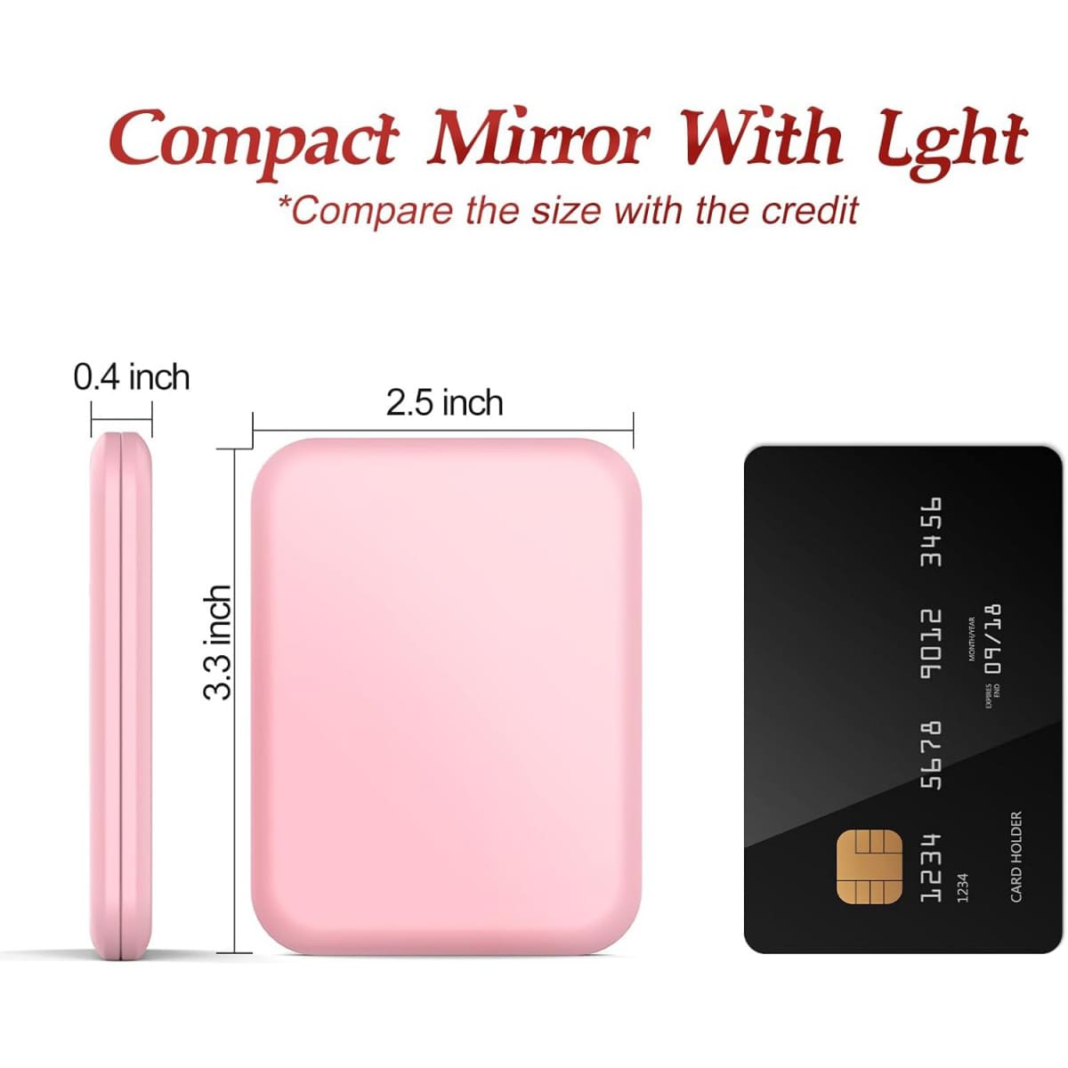 Foldable LED Travel 2X Magnification Makeup Mirror