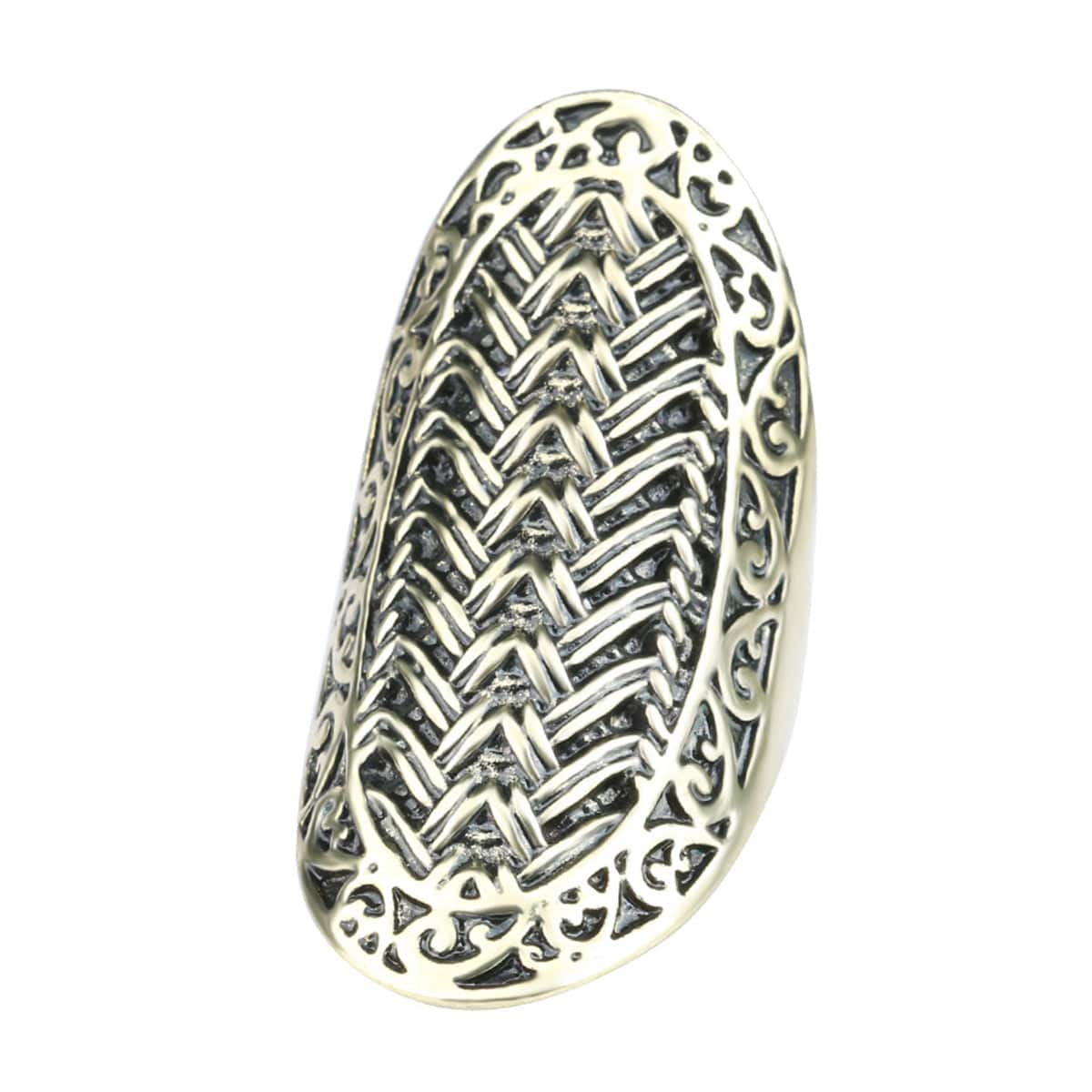 Goldtone Weaving Band Ring