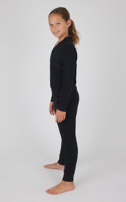 90 Degree by Reflex Girls 2 PC Terry Crossover Long Sleeve Top + Brushed Jogger Set