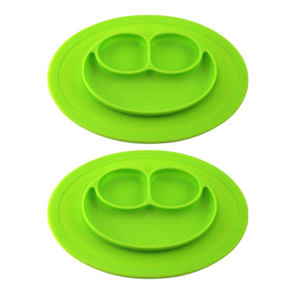 1947Kitchen 2-Pack: Silicone Feeding Placemat And 3-Section Plate