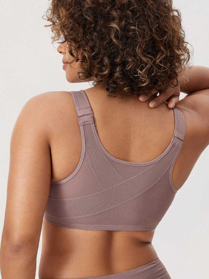 Front Closure Posture Support Underwire Plunge Bra