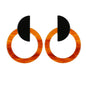 Black & Orange Ombré Circle Drop Earrings