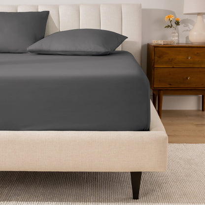 Bare Home Organic Cotton Fitted Sheet Grey