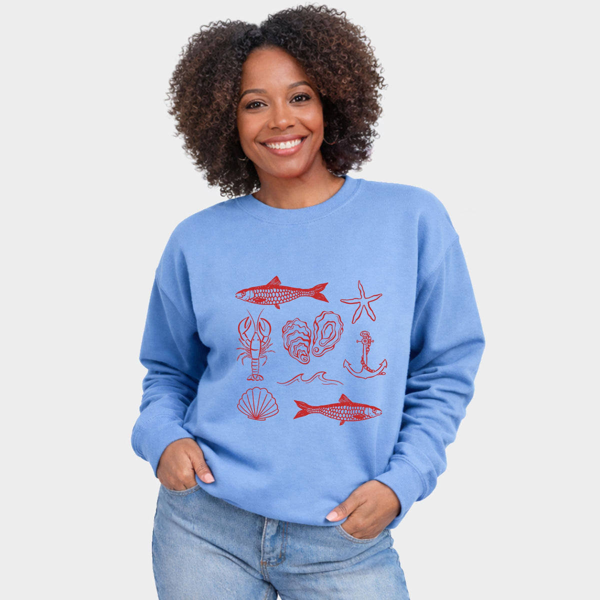 Fisherman Collage - Womens Sweatshirt Sweatshirt