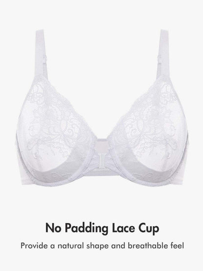 Front Closure Lace Underwire Plunge Bra