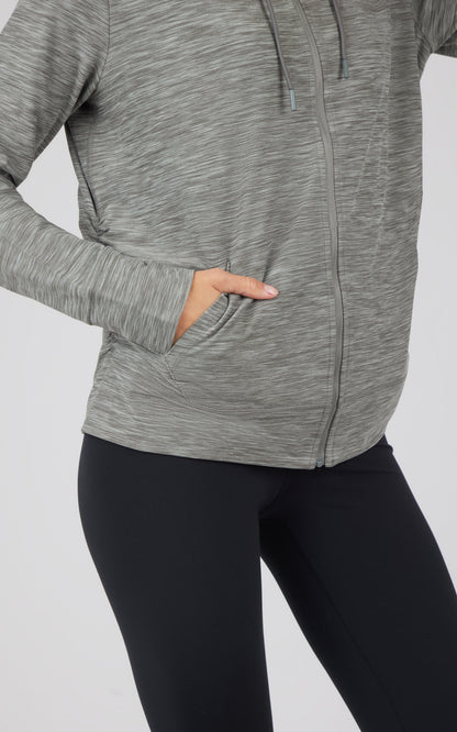 90 Degree by Reflex Maternity Heathered Lux Full Zip Jacket