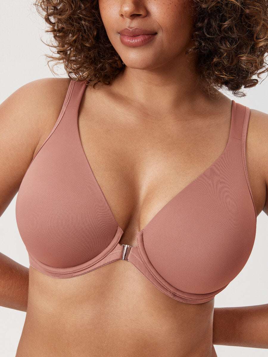 Front Closure Posture Support Underwire Plunge Bra