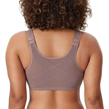 Front Closure Posture Support Underwire Plunge Bra