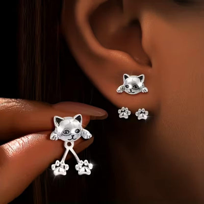 Cat Split Stud Earrings