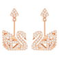 Swarovski Facet Swan Collection Rose Gold Earrings