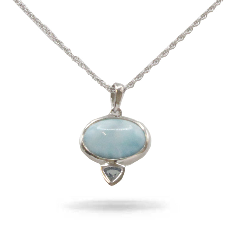 Naples Larimar Stone Sterling Silver Necklace By Marahlago