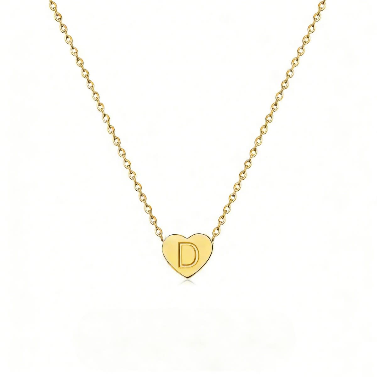 Dainty Initial Heart Necklace Personalized 26 Letters Available
